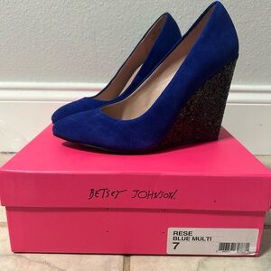 Betsey Johnson Vibrant Blue Wedges